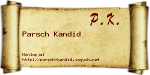 Parsch Kandid névjegykártya